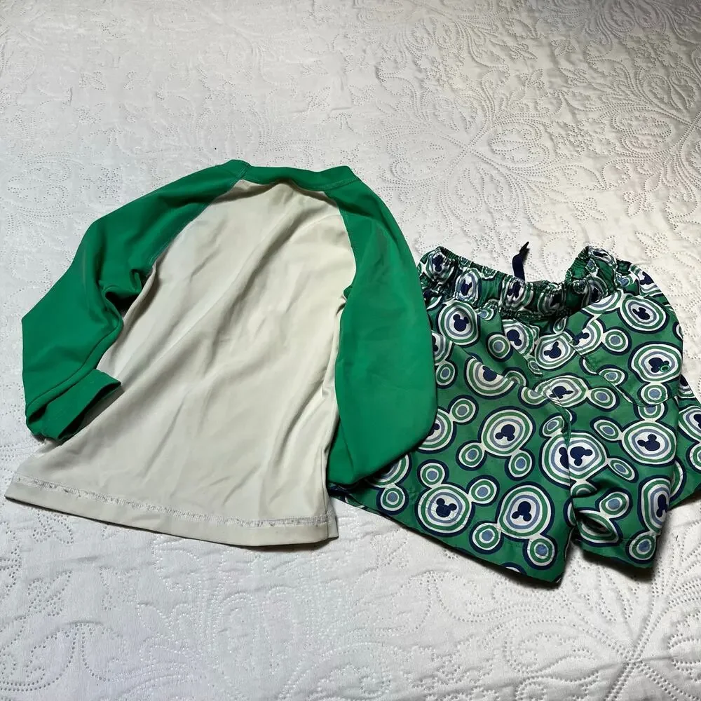 Hanna Andersson Disney Mickey Rash Guard and Swim Trunks Size 3